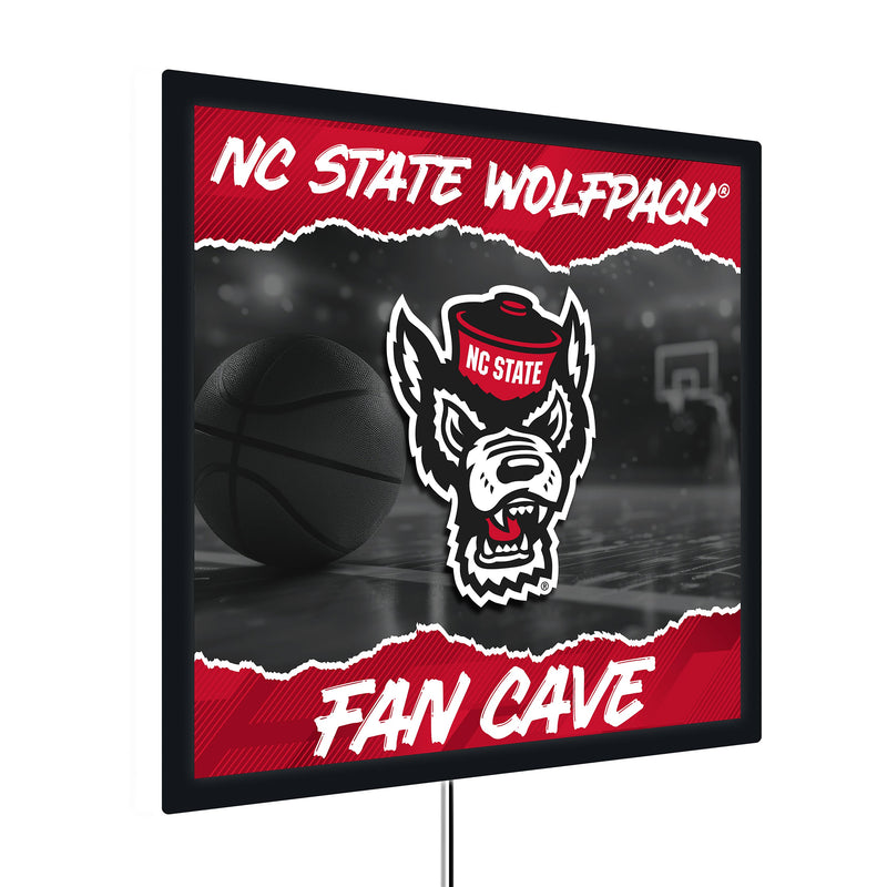 North Carolina State University 23"H x 23"L LED Wall Decor, Edgelite, Square, Basketball