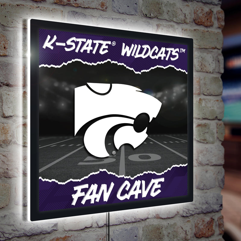 Kansas State University 23"H x 23"L LED Wall Decor, Edgelite, Square