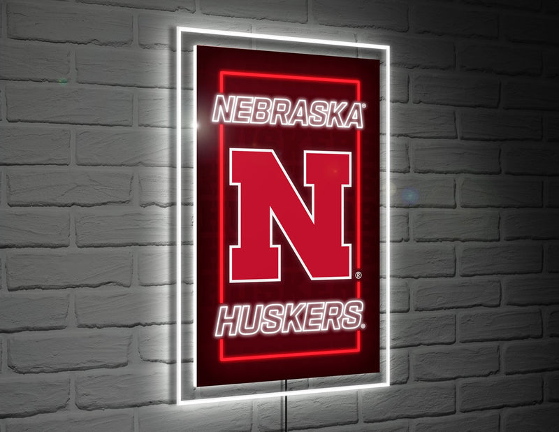 22"H x 14"L NeoLite Wall Decor, Rectangle, University of Nebraska,8led949nlrt