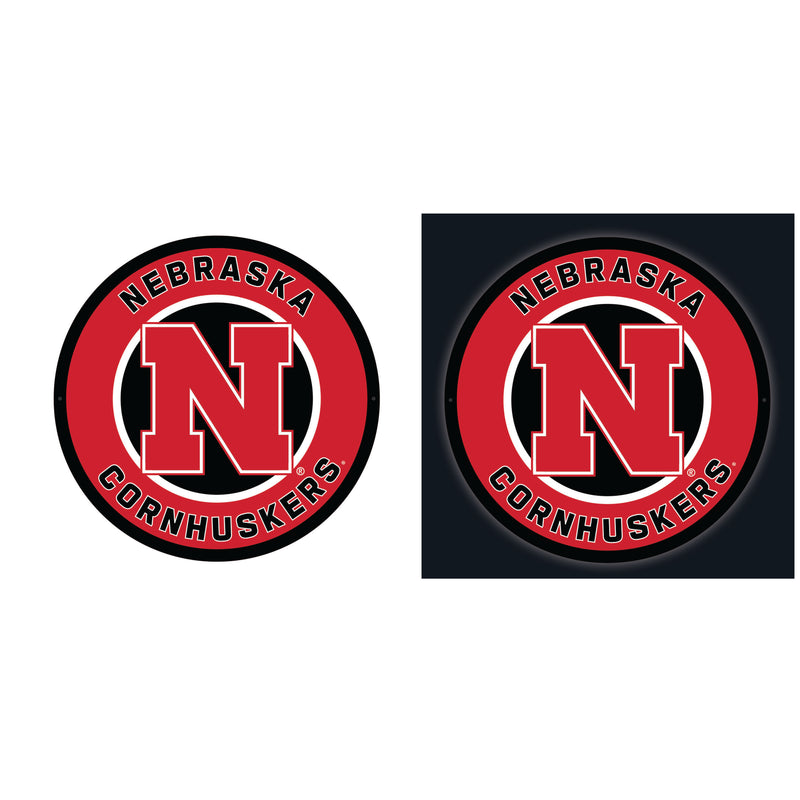 University of Nebraska College Large Round Edgelite LED Decor