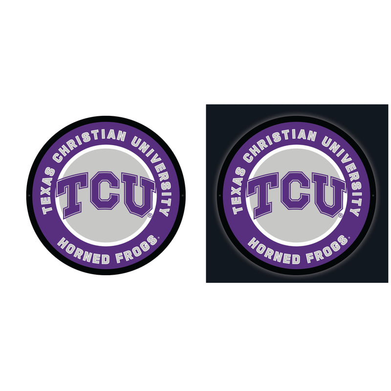 Texas Christian University College Large Round Edgelite LED Decor