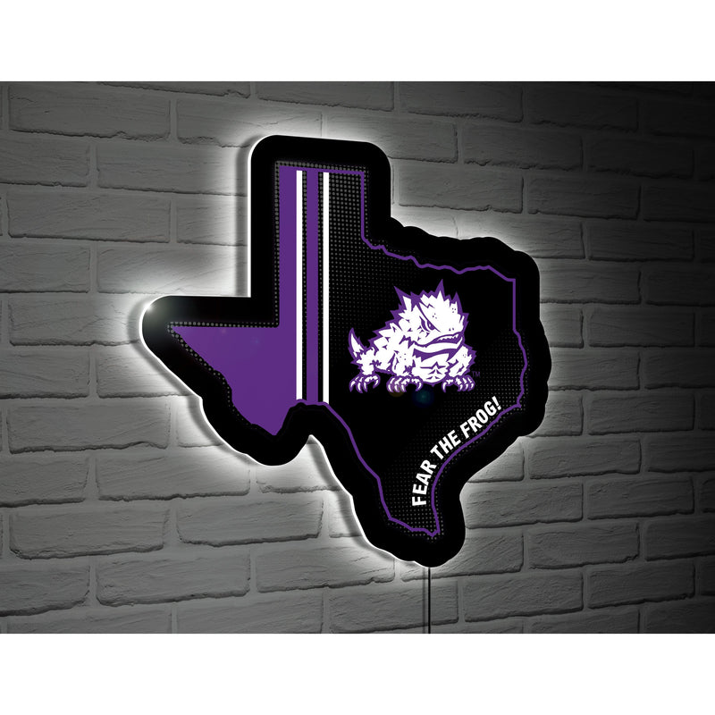 LED Wall Decor, Edgelite, State Shape, Texas, Texas Christian University,8led960tex