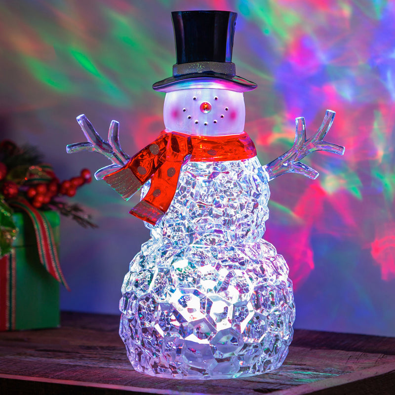 12" LED Snowman with RGB Lighting Table Decor,8led968