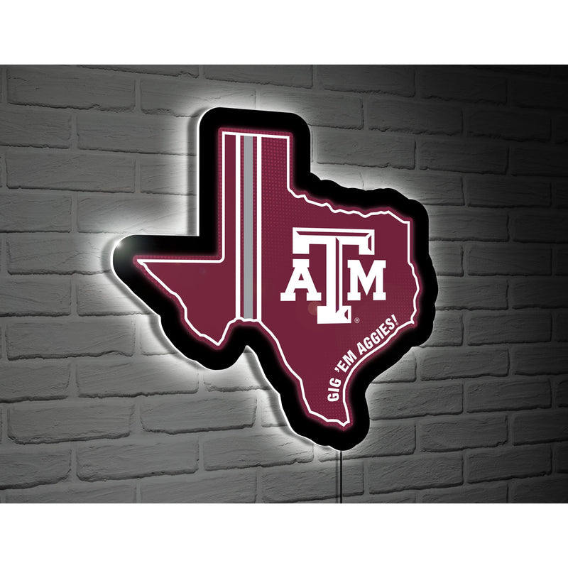 LED Wall Decor, Edgelite, State Shape, Texas, Texas A&M,8led969tex
