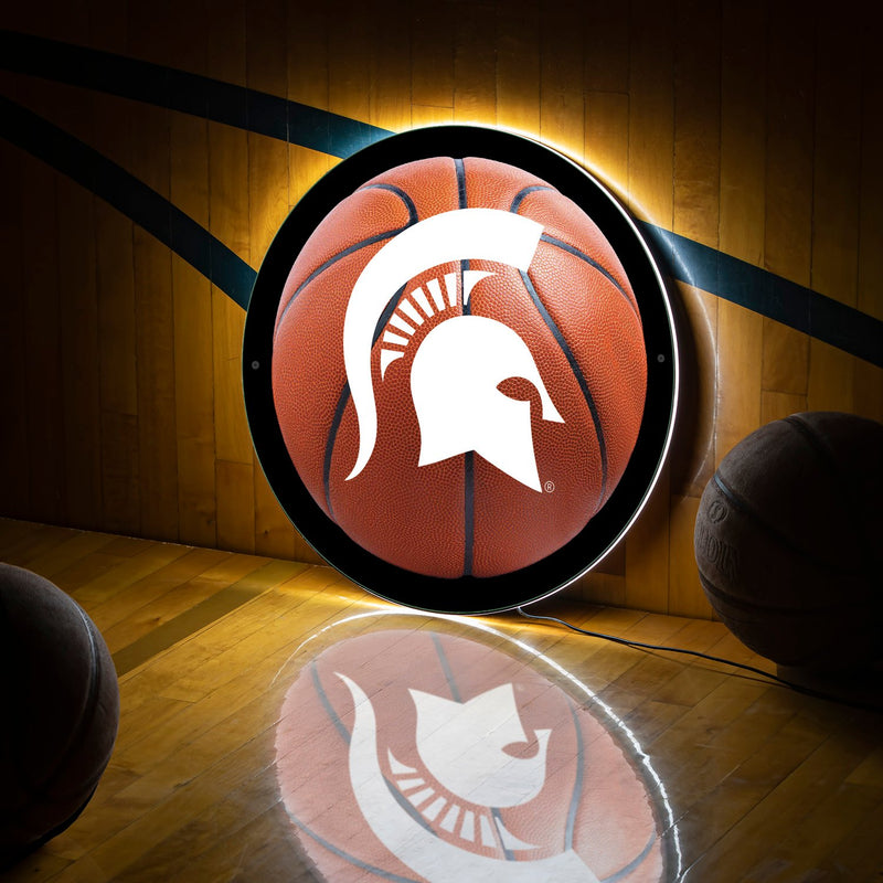 LED Wall Decor, Small Rounds, Michigan State Basketball,8led971mrdb