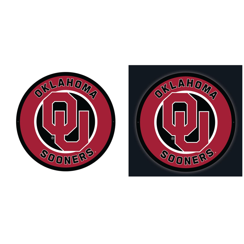 University of Oklahoma College Large Round Edgelite LED Decor