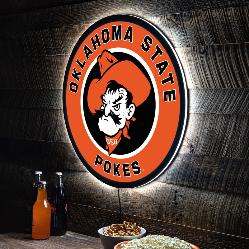 Oklahoma State University College Large Round Edgelite LED Decor