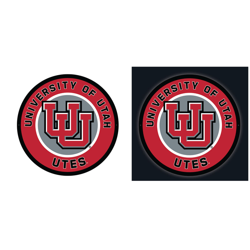 University of Utah College Large Round Edgelite LED Decor