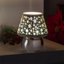 7" LED Glass Light with Decorative Lamp Shade Table Decor, Snowflakes