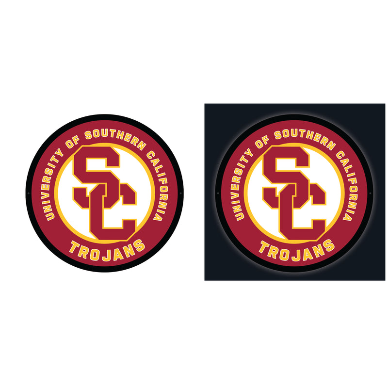 University of Southern California College Large Round Edgelite LED Decor