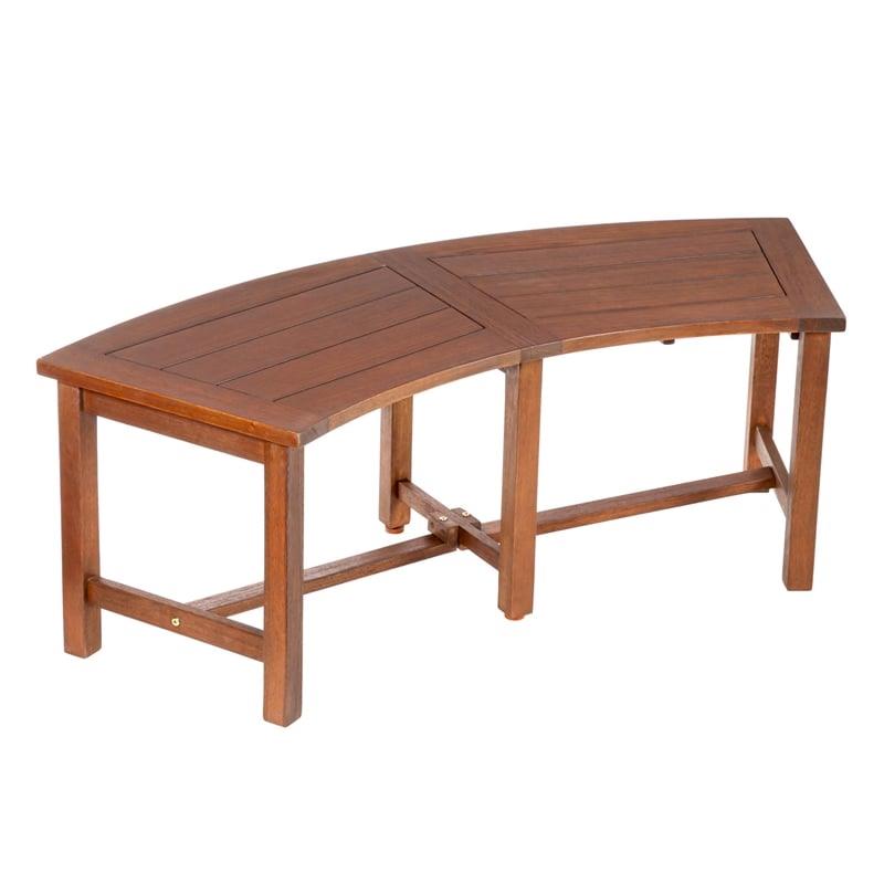 Curved Euclyptus Slat Bench