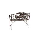 Distressed Bronze Wild Horses Garden Bench