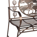 Distressed Bronze Wild Horses Garden Bench