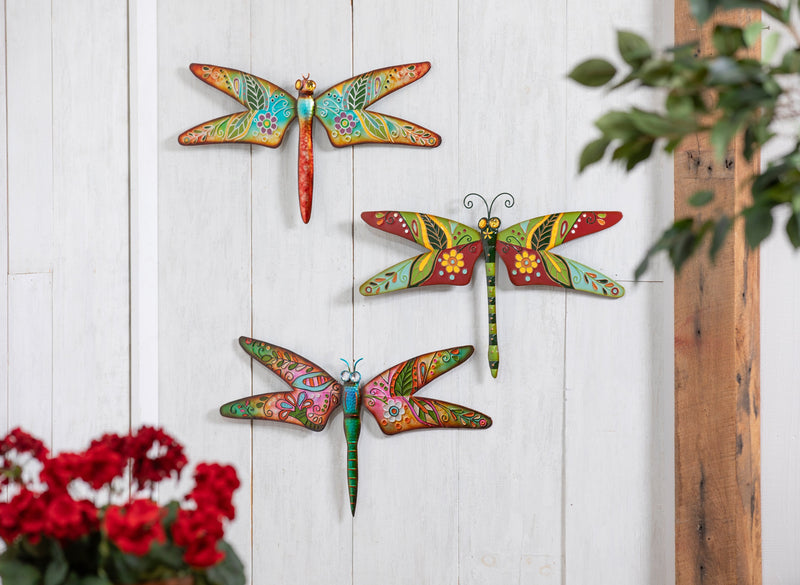 Multi-Color Boho Dragonfly Metal Wall Decor,8om0009a