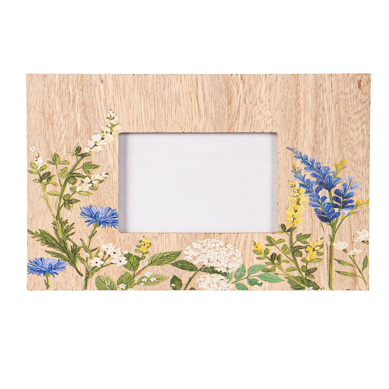 Floral Wood Picture Frame, 8.5"L x 6.75"H