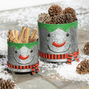 8.7" H Snowman Metal Planter, Set of 2
