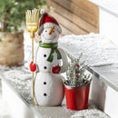 Metal Bobble Snowman with Planter