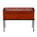 Rectangular Metal Planter with Laser Cut Wildflowers and Hummingbirds