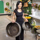 Petal & Plow Planters, Metal, Embossed Round Bowl, Nested Set of 3