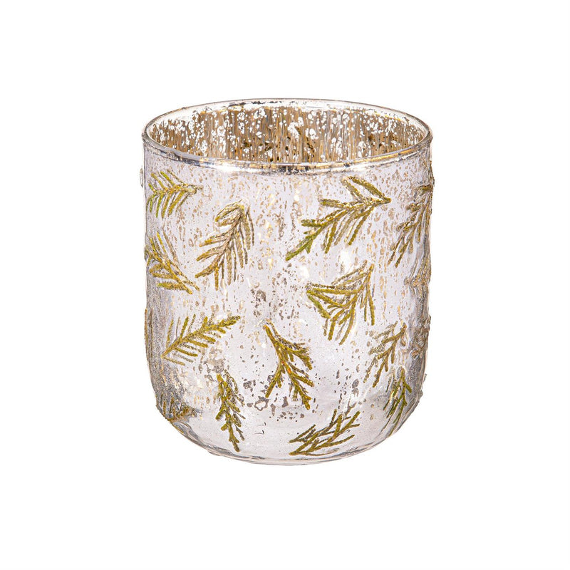 Dried Floral Mini Glass Planter, 4"H