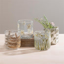 Dried Floral Mini Glass Planter, 4"H