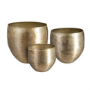 Glazed Metal Planter, Silver, Nested Set of 3