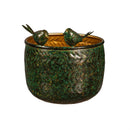What She Shed Planters, Metal, Embossed with Perched Birds, Nested Set of 2