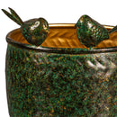 What She Shed Planters, Metal, Embossed with Perched Birds, Nested Set of 2