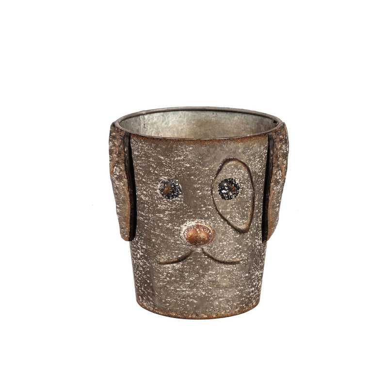 Metal Dog Bucket Planters, Set of 3