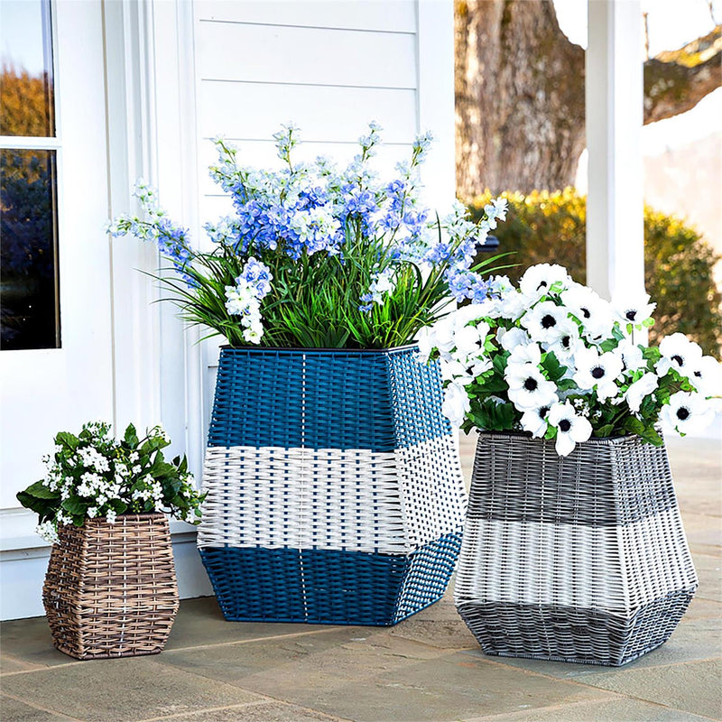 High Resin Wicker Planter Set of 3