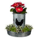Galvanized Chicken Feeder Inspired Planter