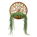 Round Metal Wall Planter with Icon, Tree of Life