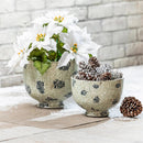 Season to Sparkle Planters, Mosaic Glass Bowl Planters, Nested Set of 2