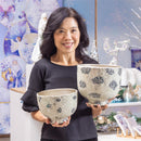 Season to Sparkle Planters, Mosaic Glass Bowl Planters, Nested Set of 2