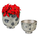 Season to Sparkle Planters, Mosaic Glass Bowl Planters, Nested Set of 2