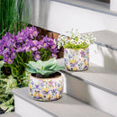 Golden Lilac Metal Planters, Set of 2