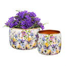Golden Lilac Metal Planters, Set of 2