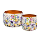 Golden Lilac Metal Planters, Set of 2