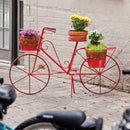 Red Metal Bicycle Planter