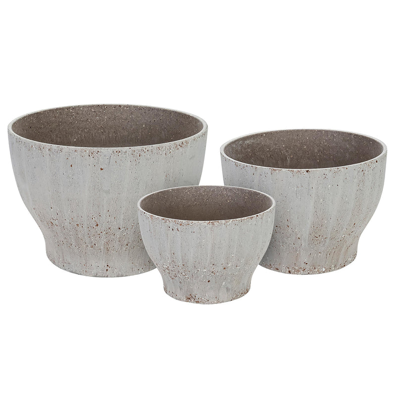 Hourglass Eco Friendly Cement Finish Planter, Set