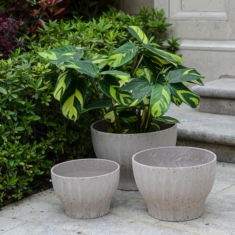 Hourglass Eco Friendly Cement Finish Planter, Set