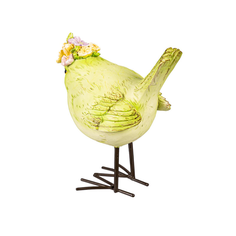 4.5" Resin Bird with Floral Bouquet Table Decor, Set of 3