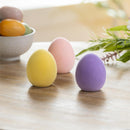 Bunny Blooms Table Decor Ceramic Flocked Egg, 3"H, Asst of 3, CDU