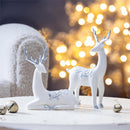 Season to Sparkle Table Décor Deer with Metallic Embellishment Ceramic Set
