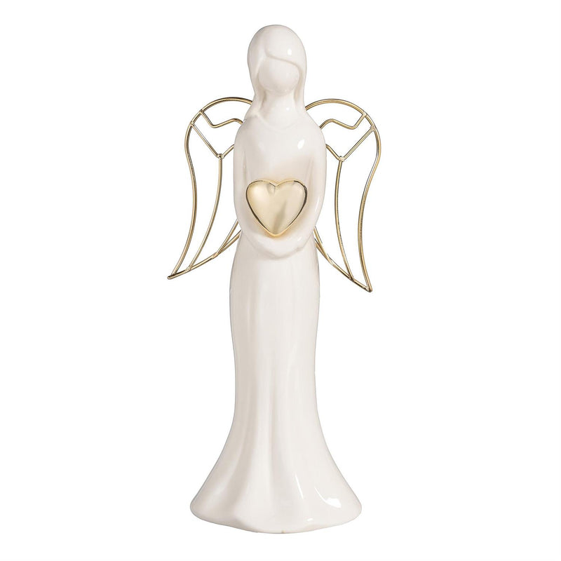Nativity Table Décor Angel with Heart Ceramic Set