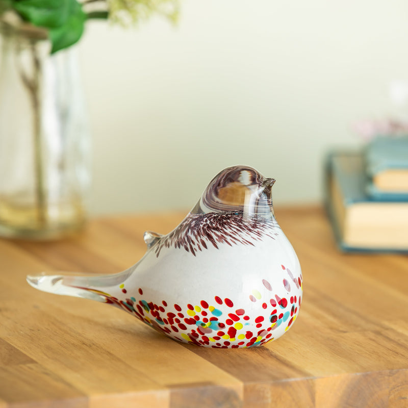 Pollinator Garden Decorative Bird Glass Table Decor