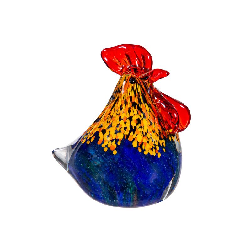 Rooster Glass Table Decor, Asst, 4"H