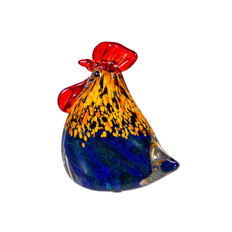Rooster Glass Table Decor, Asst, 4"H