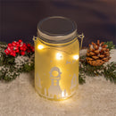 5.5" LED Glass Mason Jar with Holiday Scene in 9 Piece CDU