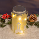 5.5" LED Glass Mason Jar with Holiday Scene in 9 Piece CDU